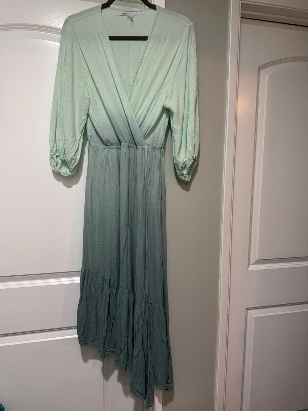YFB Women’s Ombre Wrap Maxi Dress in Mint Green